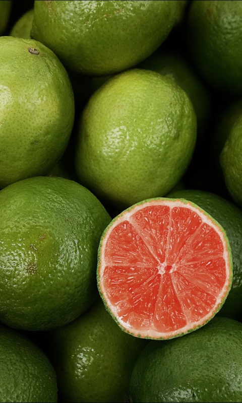 Green Lemons wallpaper 480x800