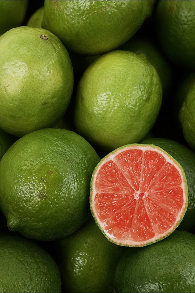 Green Lemons wallpaper 640x960