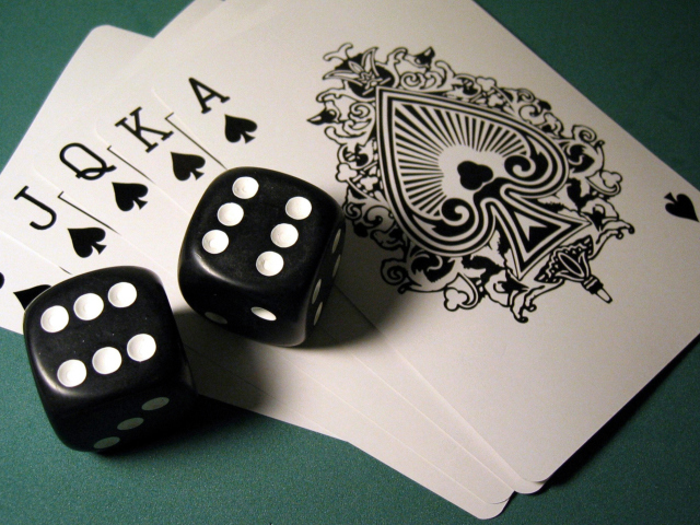 Cards And Dices wallpaper 640x480