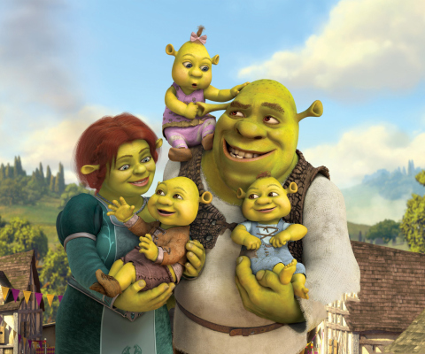Обои Shrek And Fiona's Babies 480x400