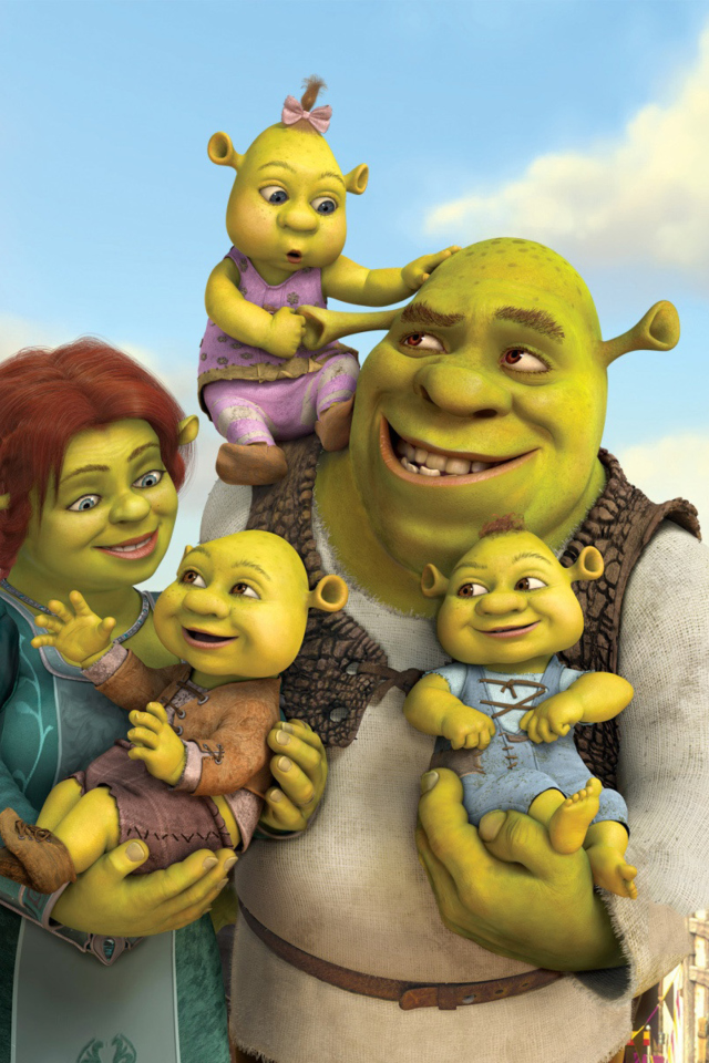 Обои Shrek And Fiona's Babies 640x960
