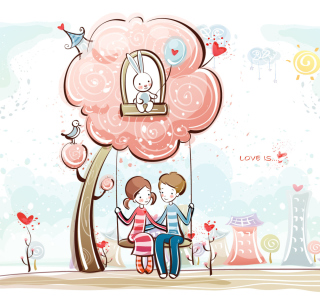 Cartoon Vector Couple sfondi gratuiti per iPad 3