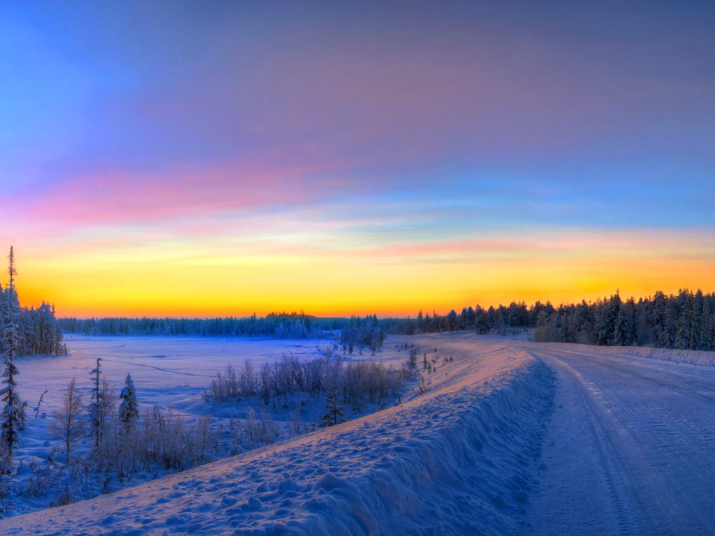 Siberian winter landscape wallpaper 1024x768