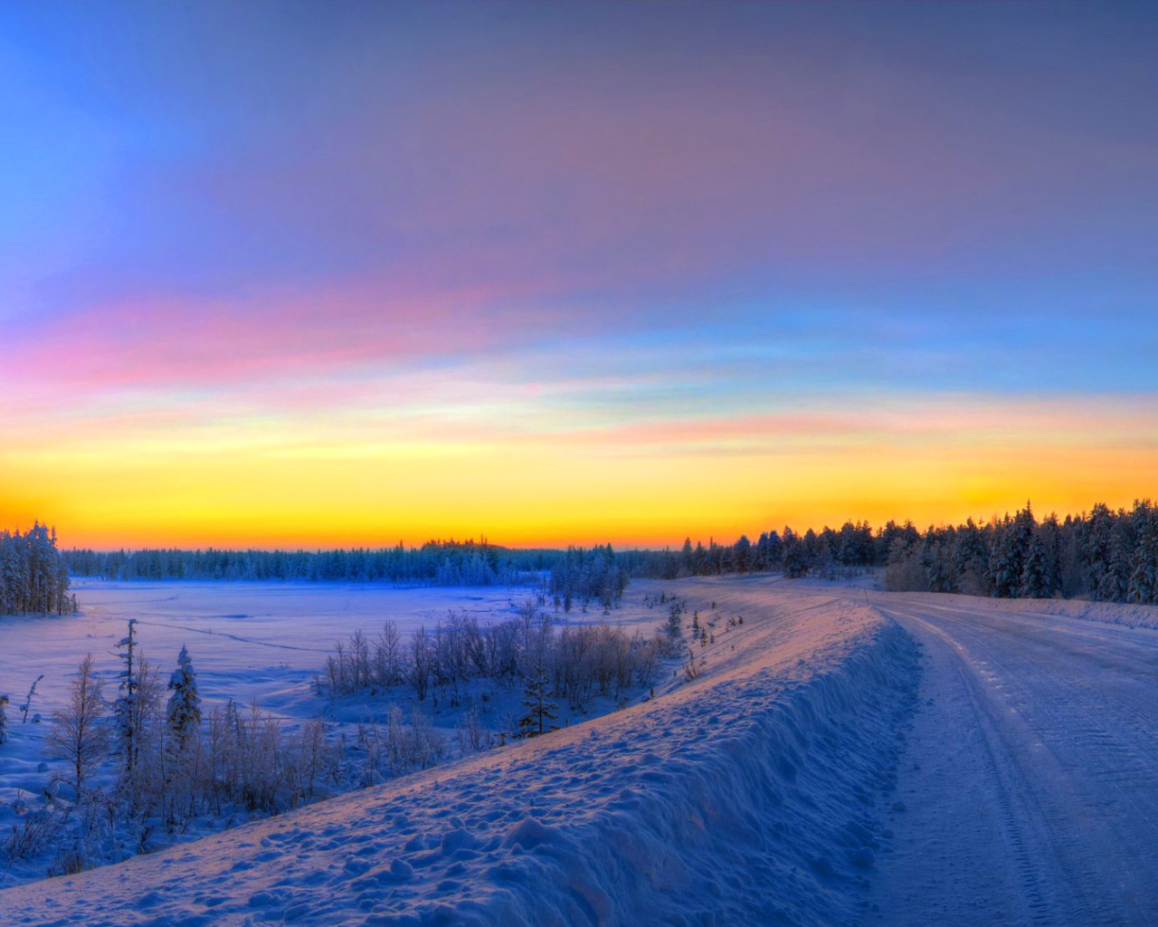 Siberian winter landscape wallpaper 1280x1024