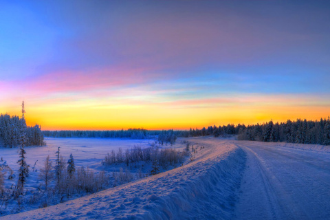 Das Siberian winter landscape Wallpaper 480x320