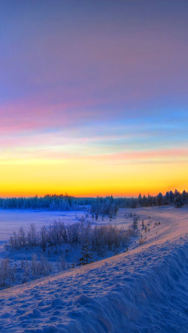 Siberian winter landscape wallpaper 640x1136