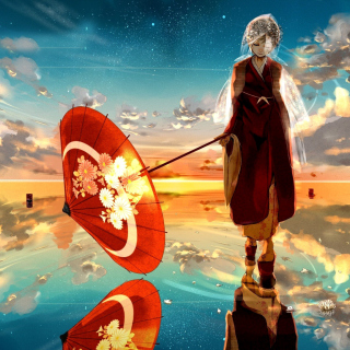 Vocaloid with Umbrella - Obrázkek zdarma pro iPad 3