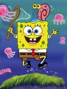 Spongebob And Jellyfish wallpaper 132x176