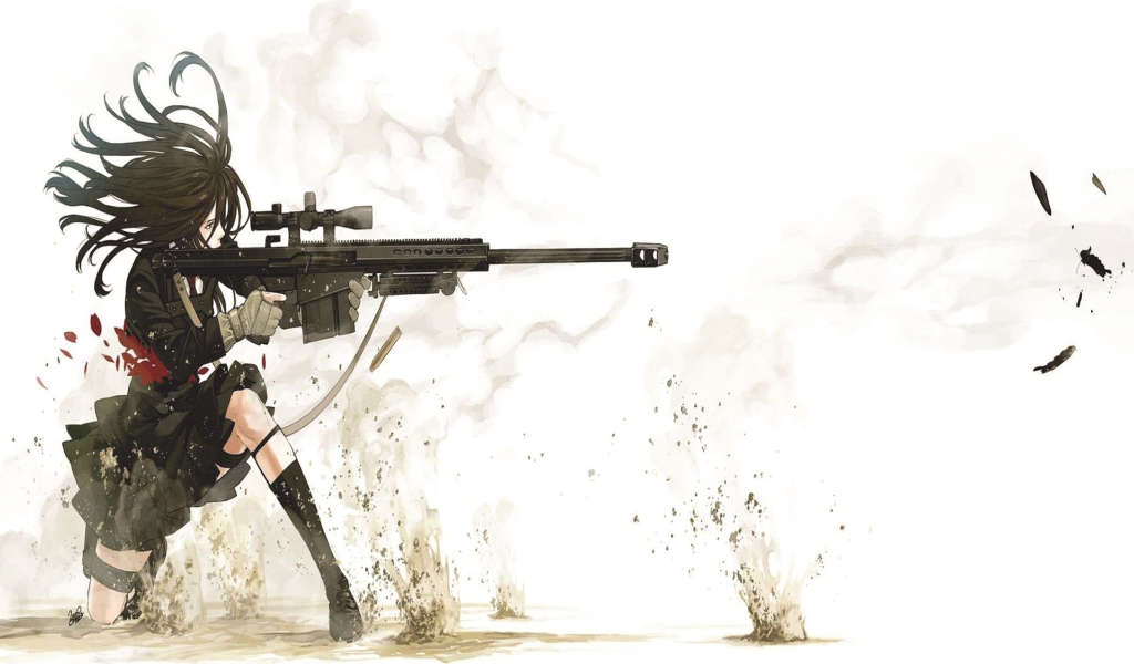 Fondo de pantalla Rifle Anime Sniper 1024x600