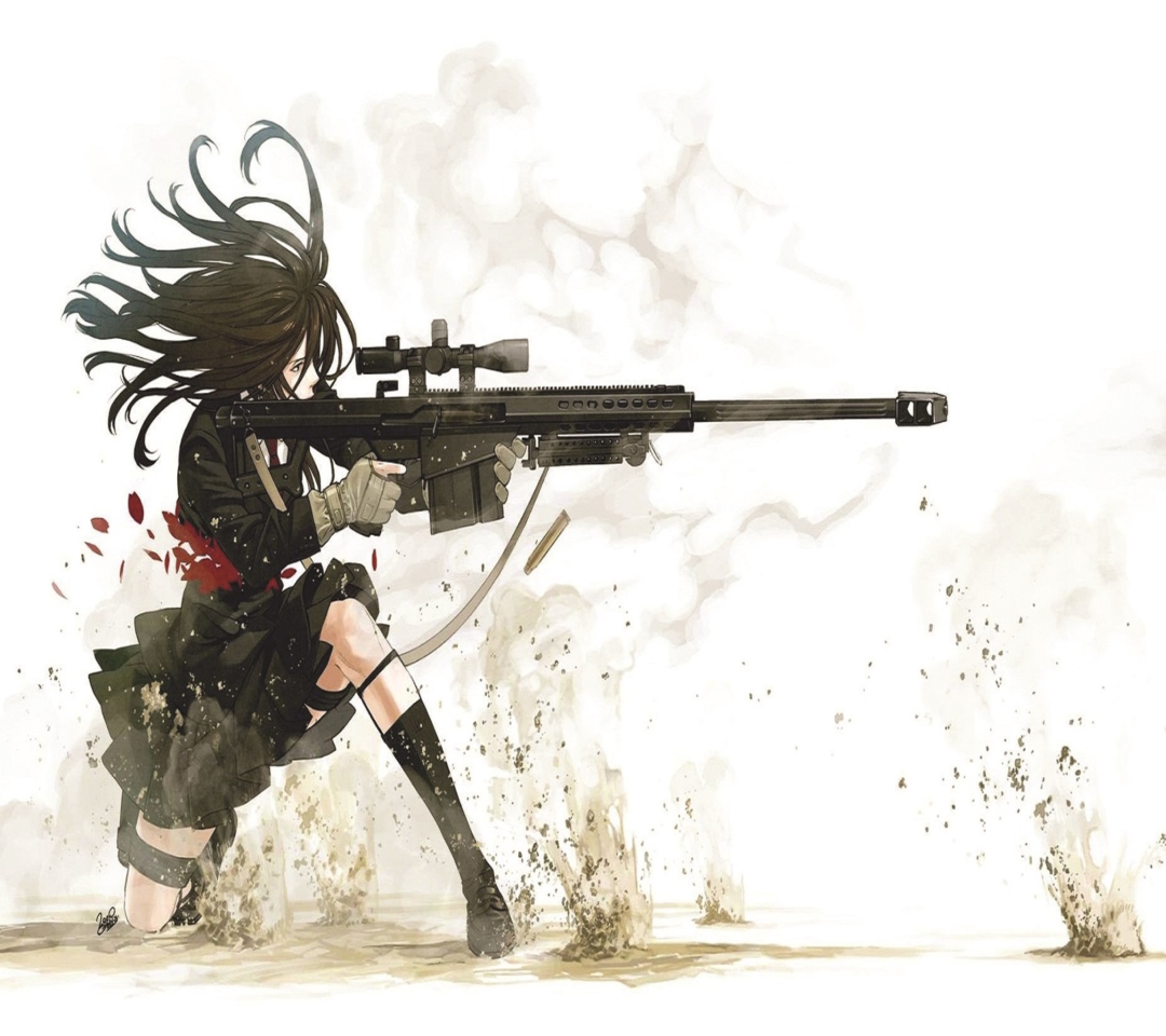 Fondo de pantalla Rifle Anime Sniper 1080x960