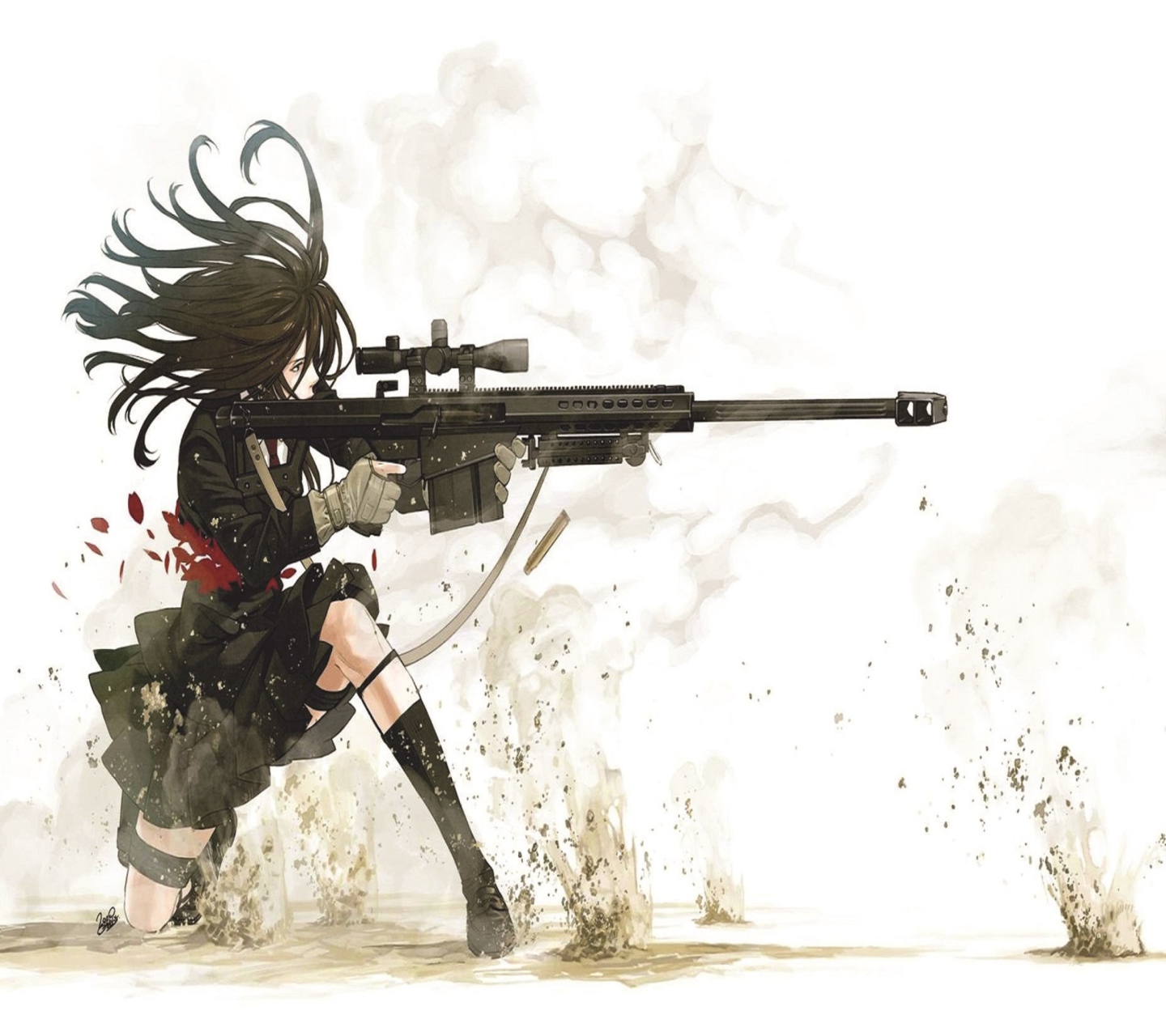 Fondo de pantalla Rifle Anime Sniper 1440x1280