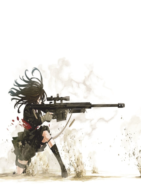Обои Rifle Anime Sniper 480x640