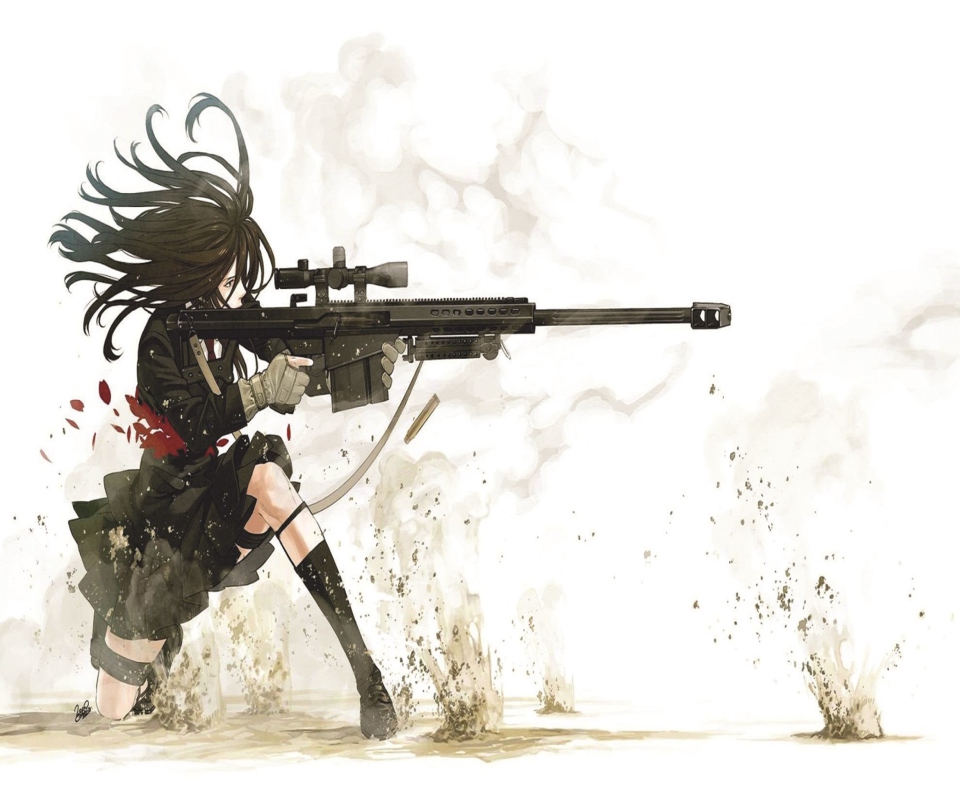 Fondo de pantalla Rifle Anime Sniper 960x800