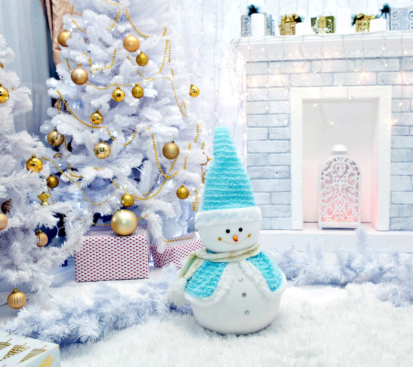 Sfondi Christmas Tree and Snowman 1440x1280