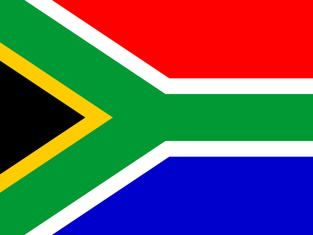 Das South Africa Flag Wallpaper 1024x768