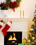 Das Holiday Fireplace Wallpaper 128x160