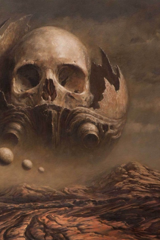 Skull Desert wallpaper 320x480