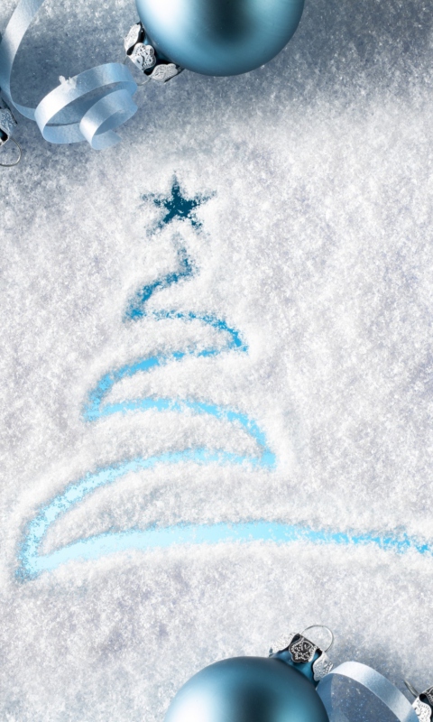 Обои Snowy Christmas Tree 480x800