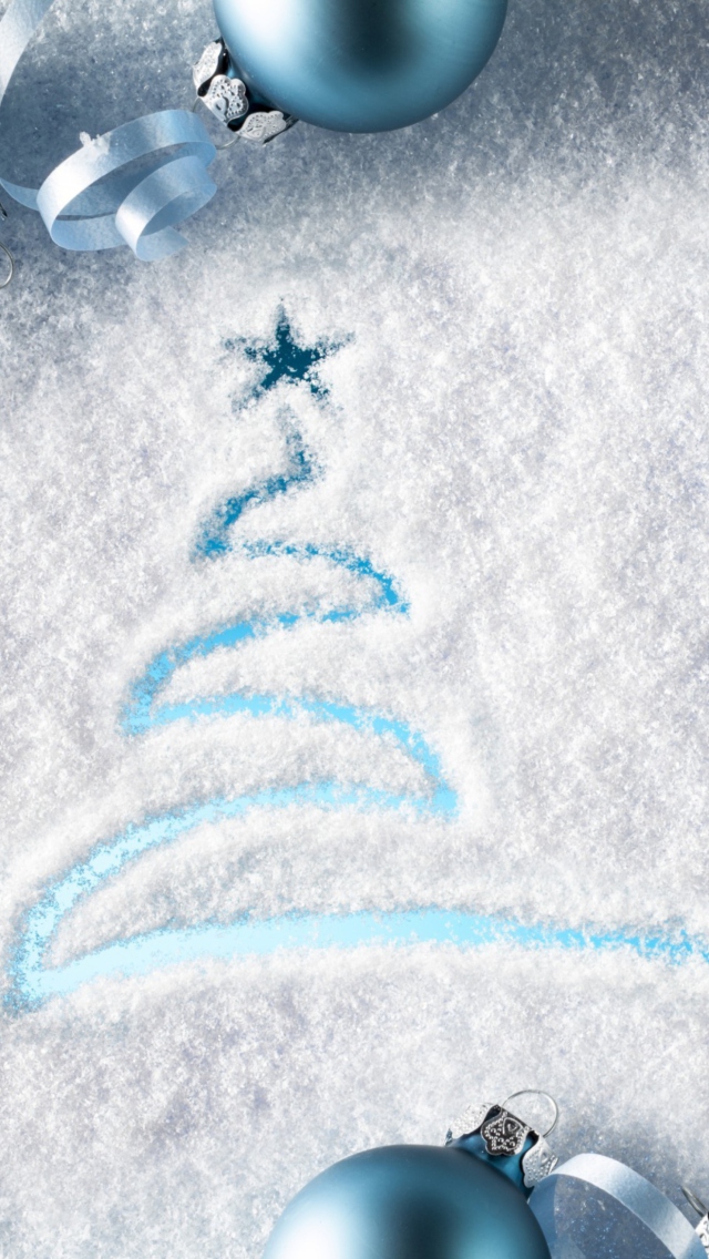 Snowy Christmas Tree wallpaper 640x1136