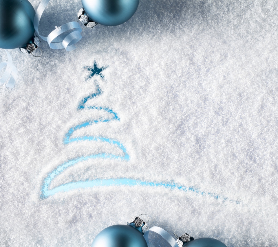 Обои Snowy Christmas Tree 960x854