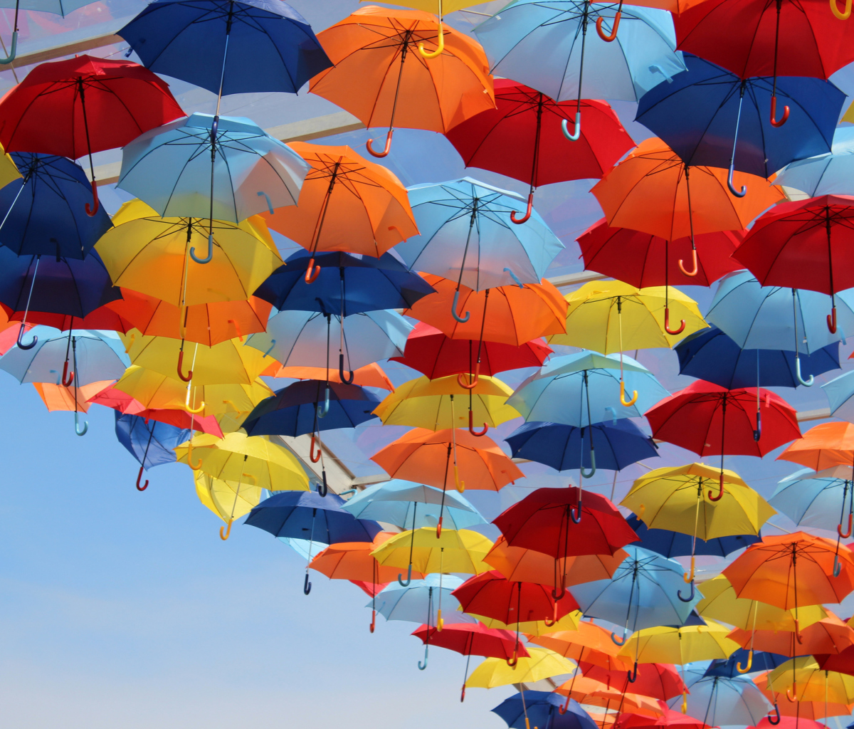 Umbrellas In Sky wallpaper 1200x1024