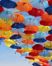 Das Umbrellas In Sky Wallpaper 176x220