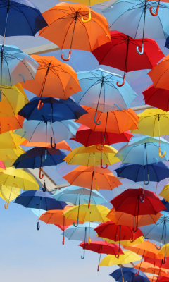 Sfondi Umbrellas In Sky 240x400
