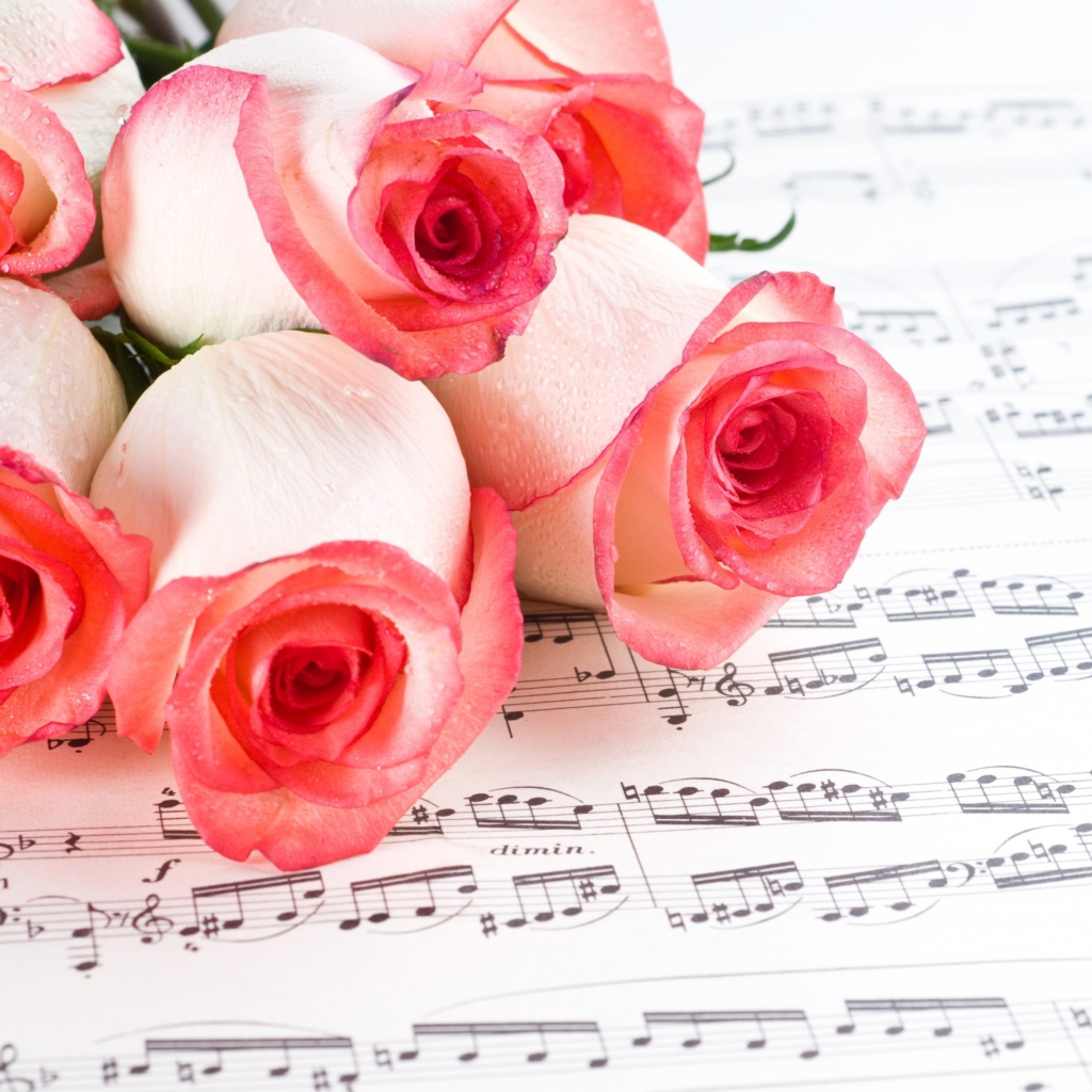 Обои Flowers And Music 1024x1024