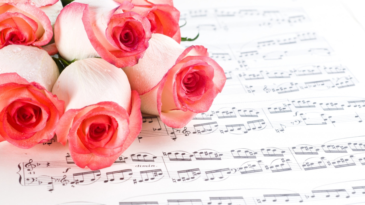 Fondo de pantalla Flowers And Music 1280x720