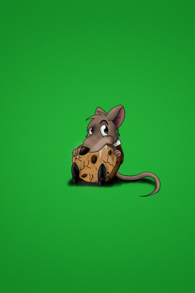 Little Mouse With Cookie wallpaper 640x960