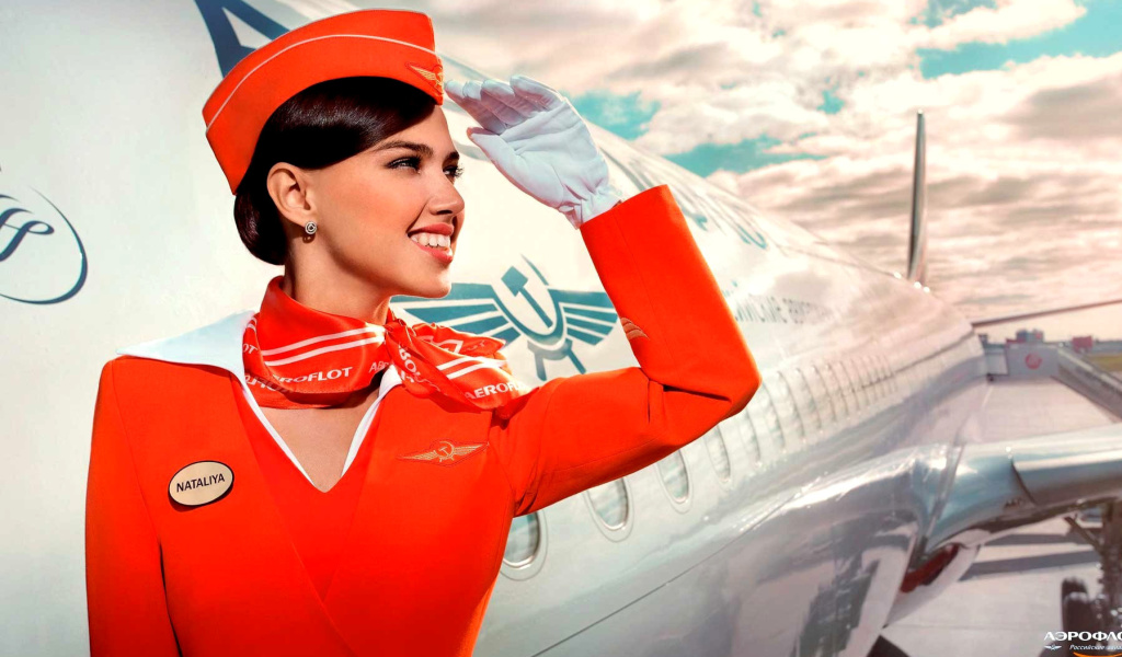 Das Aeroflot Air Hostess Wallpaper 1024x600