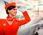 Das Aeroflot Air Hostess Wallpaper 176x144