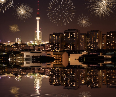 Das Fireworks In Berlin Wallpaper 480x400