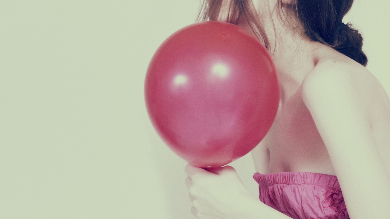 Screenshot №1 pro téma Pink Balloon 1366x768