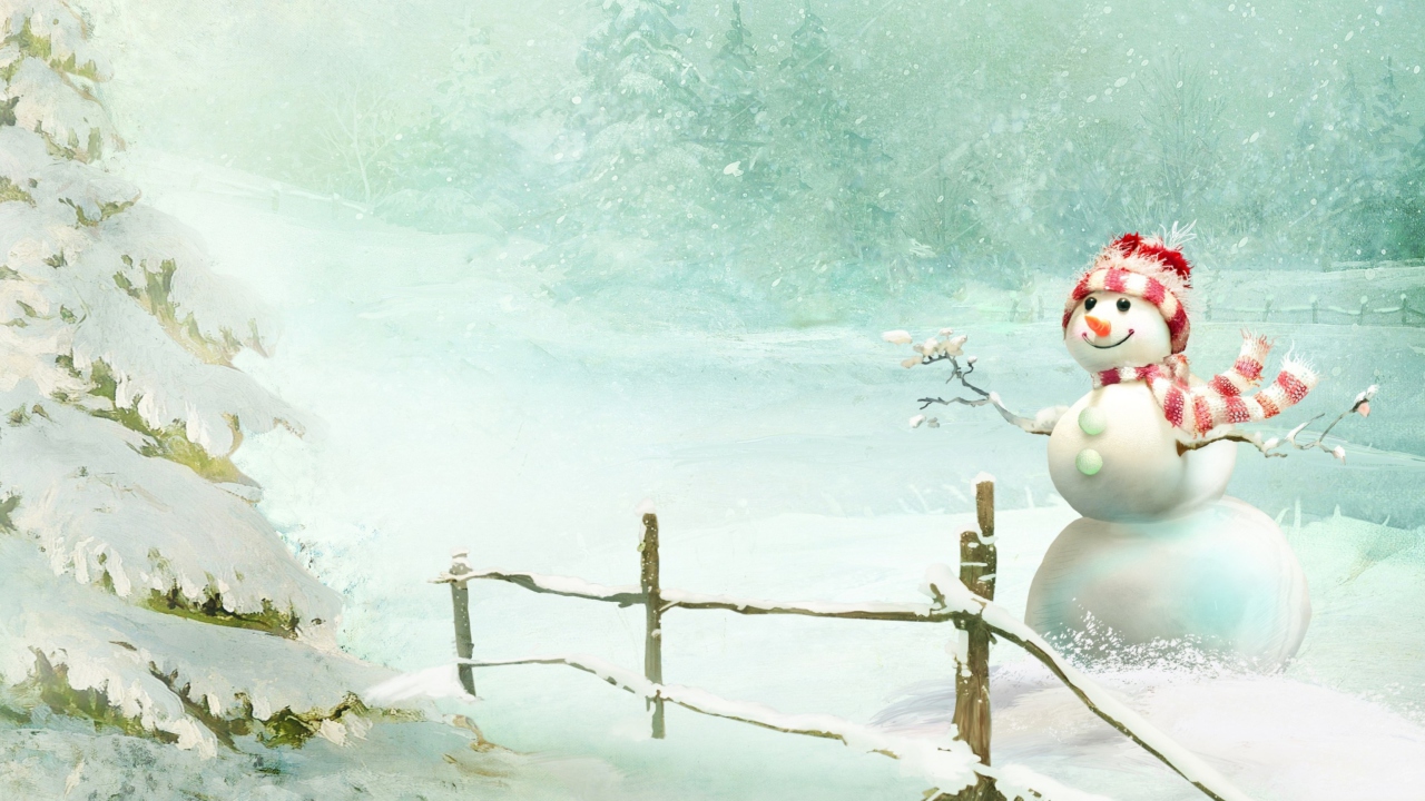 Happy Snowman wallpaper 1280x720