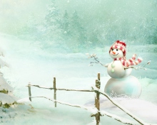 Das Happy Snowman Wallpaper 220x176