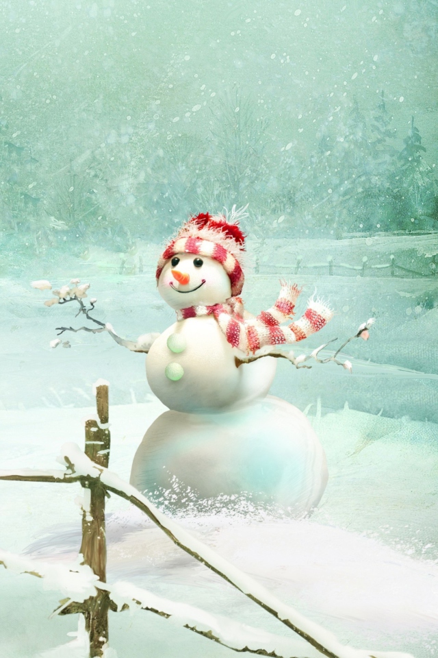 Sfondi Happy Snowman 640x960