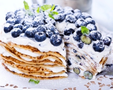 Das Blueberry And Cream Cake Wallpaper 220x176