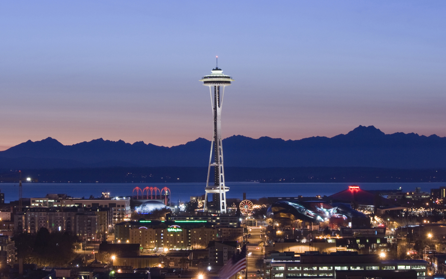 Space Needle and Seattle Center wallpaper 1440x900