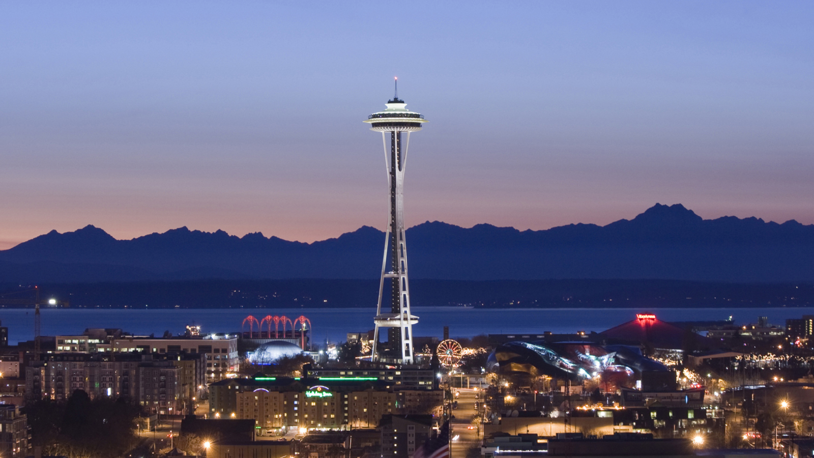 Space Needle and Seattle Center wallpaper 1600x900