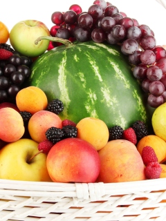 Berries And Fruits In Basket screenshot #1 240x320