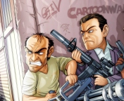 Das GTA Cartoon Wallpaper 176x144
