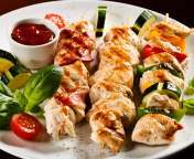 Screenshot №1 pro téma Chicken Skewers as Kebab with Sauce 176x144