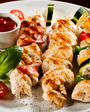 Screenshot №1 pro téma Chicken Skewers as Kebab with Sauce 176x220