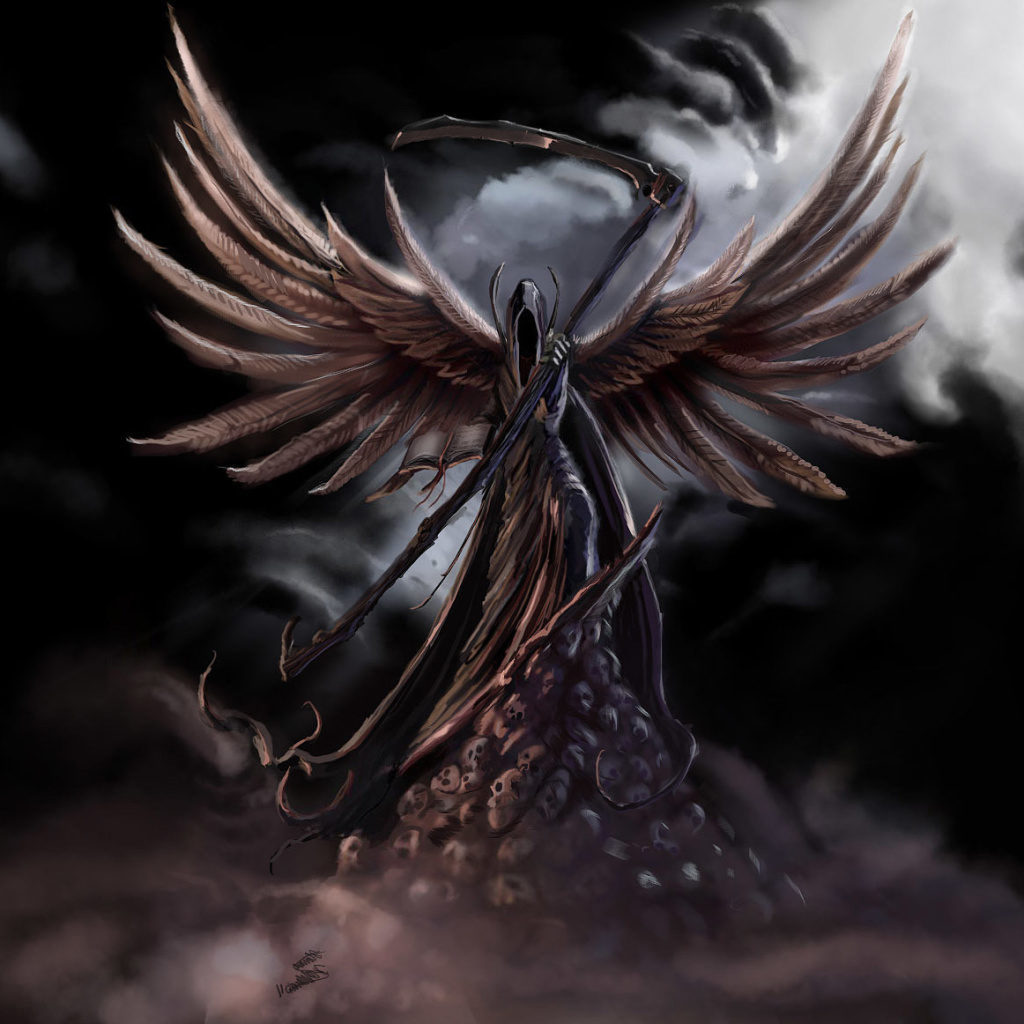 Grim Black Angel wallpaper 1024x1024