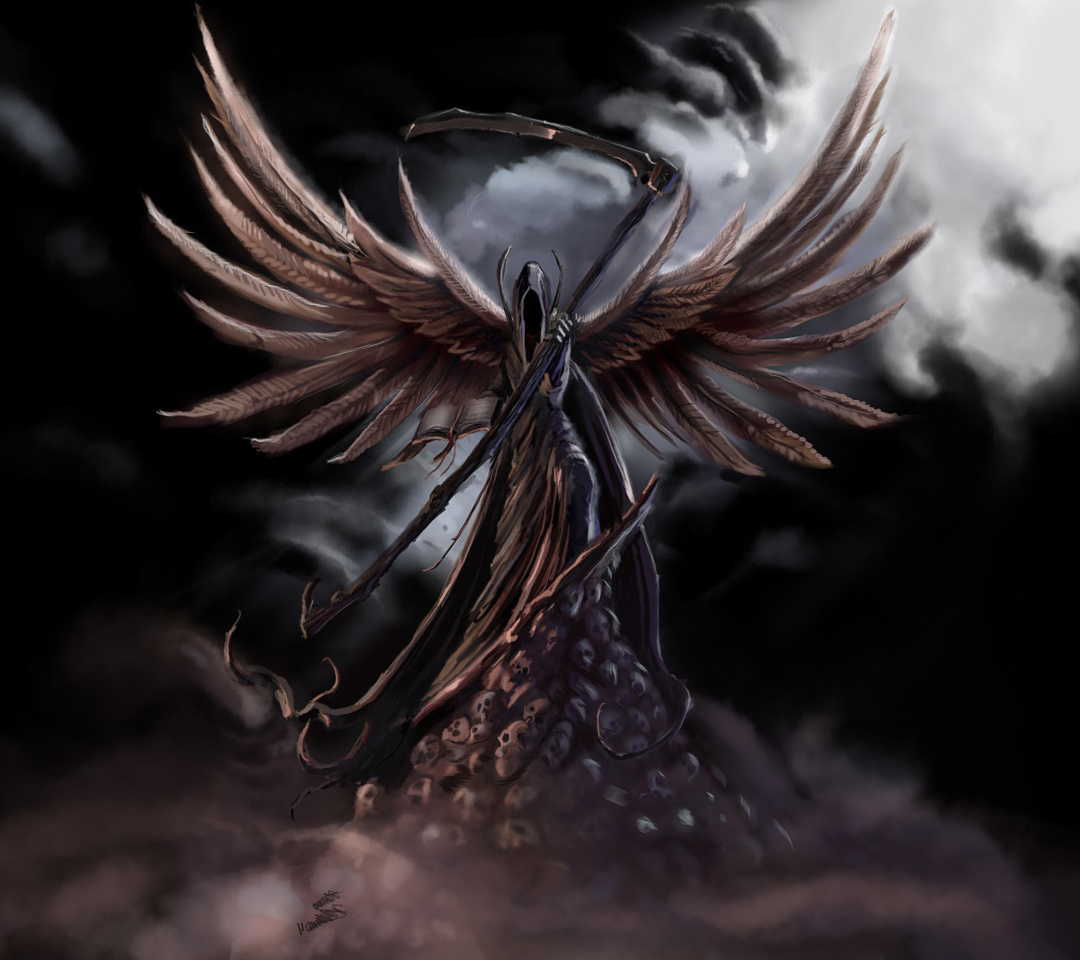 Grim Black Angel wallpaper 1080x960