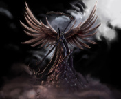 Grim Black Angel wallpaper 176x144