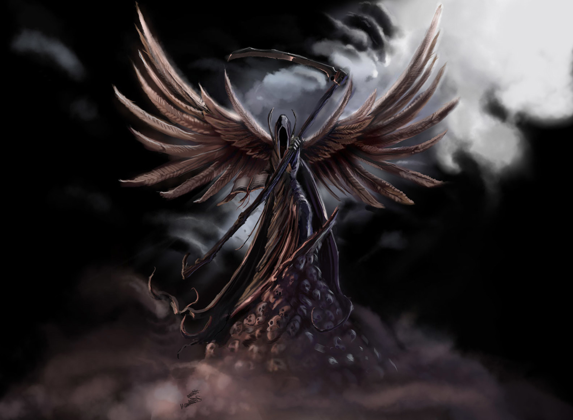 Sfondi Grim Black Angel 1920x1408