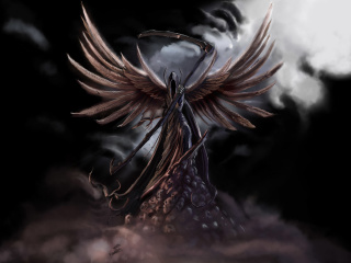 Fondo de pantalla Grim Black Angel 320x240