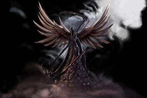 Fondo de pantalla Grim Black Angel 480x320